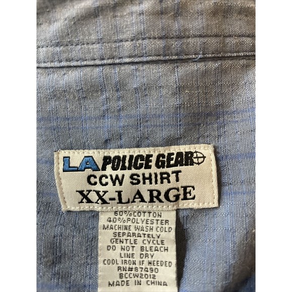 LA Police Gear Operator Tactical Shirt Button Up Short Sleeve Mens XXL Dark Blue - Picture 3 of 5